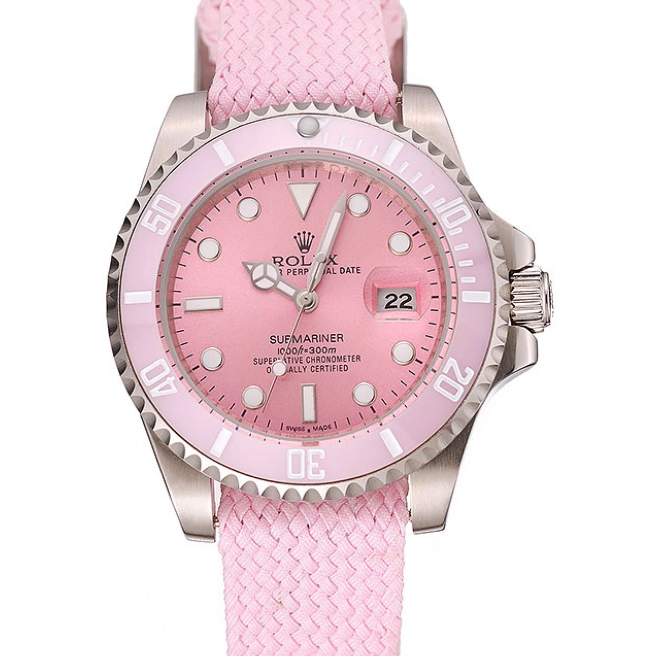 Aaa replica watch Bracelet Dial Rolex Pink Pink Submariner Pink 1453866 Fabric Bezel 0817